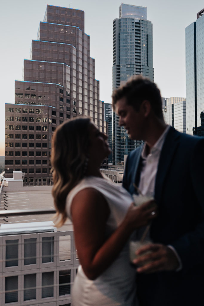 downtown austin, downtown engagement session, flash photography 