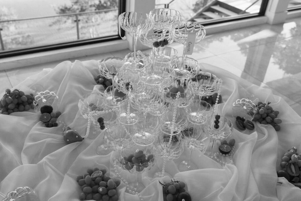 Champagne Tower, Fruit Tower, Editorial Styled Shoot